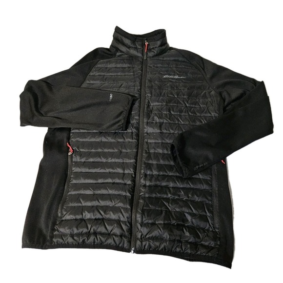 Eddie Bauer Other - Eddie Bauer Eb650 Down Puffer Jacket Mens M Black Packable Full Zip Coat Hybrid